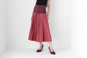 80s Leather Medieval Vibe Lace Up Corset Skirt