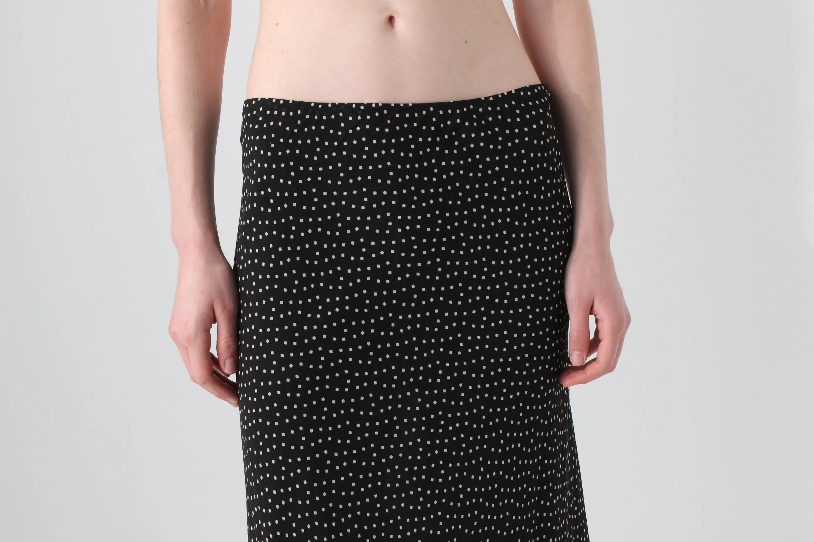 90s Pure Silk Bias Cut Skirt