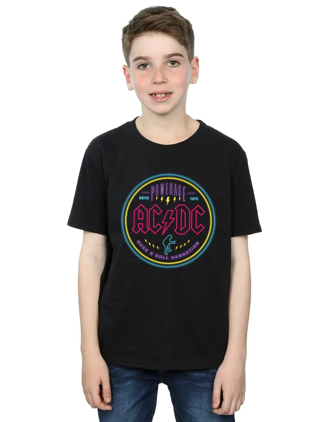 AC/DC Boys Circle Neon T-Shirt