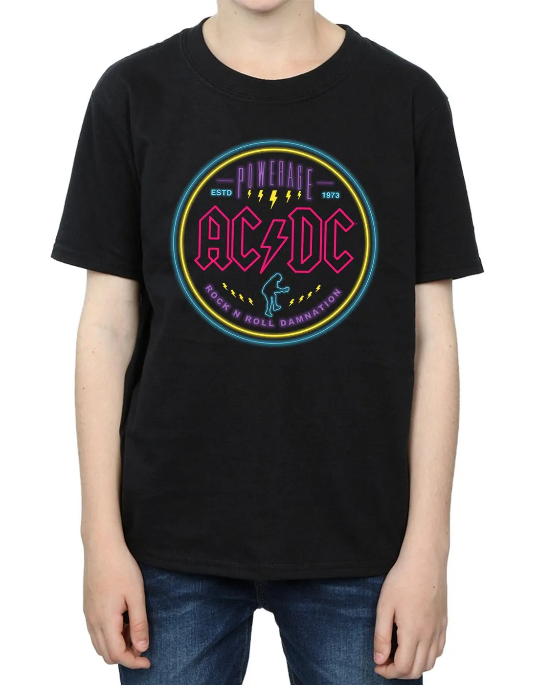 AC/DC Boys Circle Neon T-Shirt