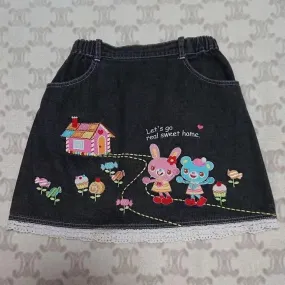 Cute Denim Skirt for Women Japanese Fashion Jupe Casual Sweet Saia 2024 Faldas Mujer De Moda Anime Embroidery Mini Y2k Skirts