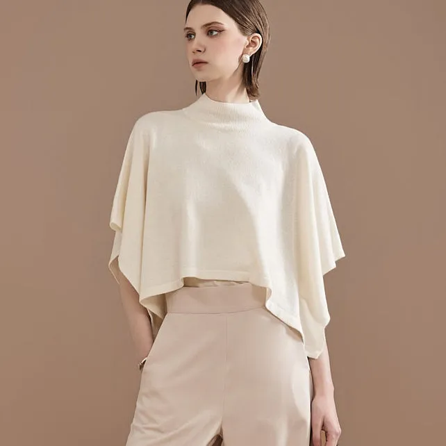 E3292 Wool Unbalance Cape Knit