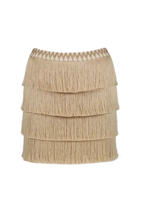 Fringe Trim Mini Skirt