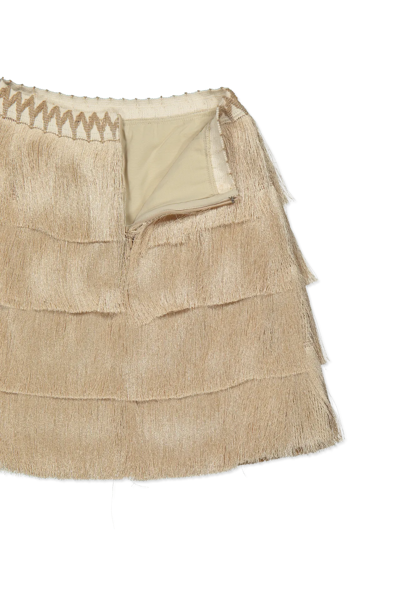 Fringe Trim Mini Skirt