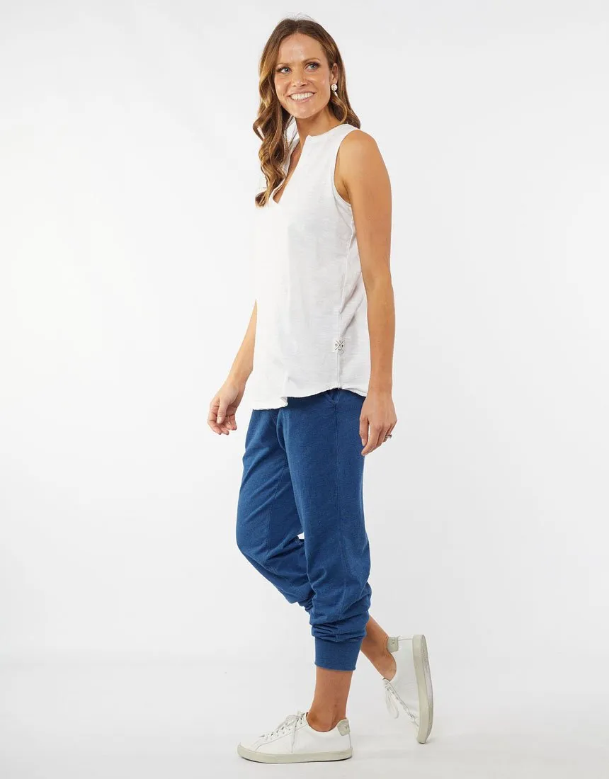 Helena Sleeveless Henley - White