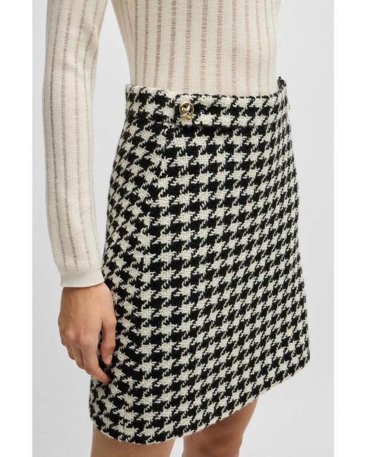 Hugo Vupita Houndstooth Mini Skirt