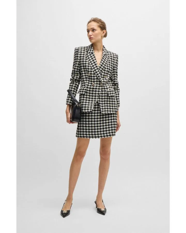 Hugo Vupita Houndstooth Mini Skirt