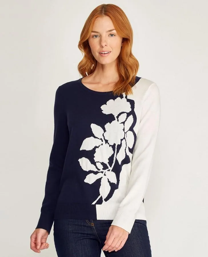 Intarsia Flower Sweater