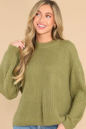Just A Thought Light Olive Sweater