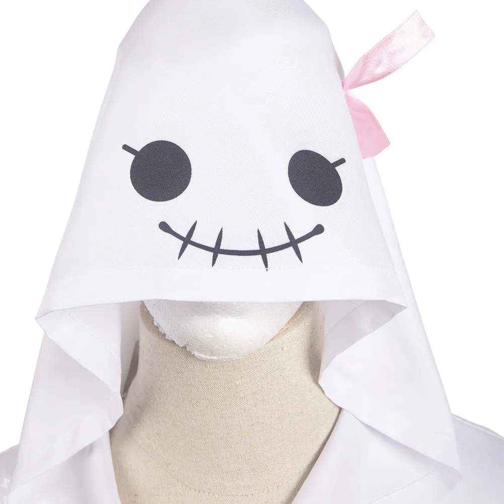 Kamado Nezuko White Unisex Ghost Hooded Cloak Party Carnival Halloween Cosplay Costume