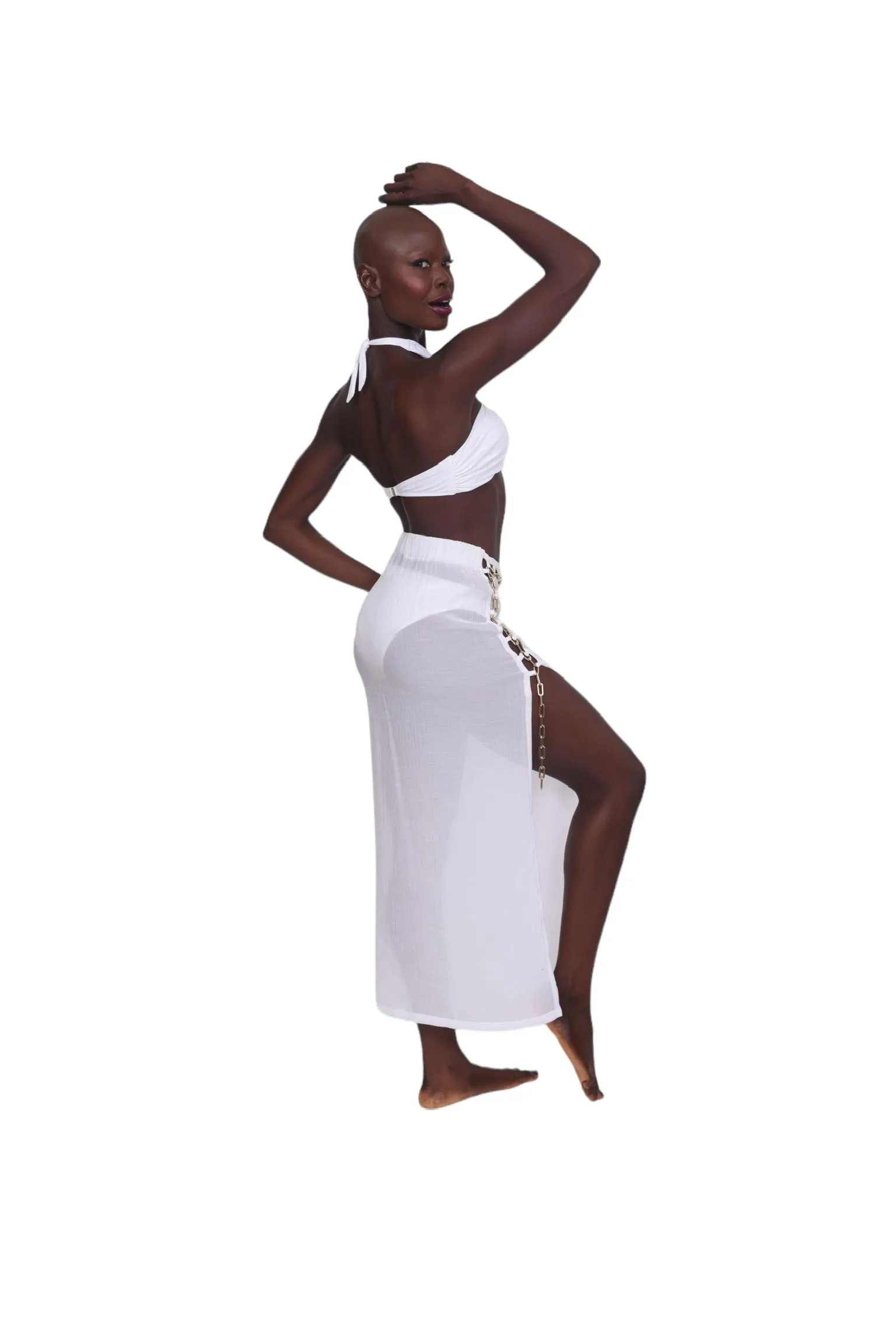 Maritza Beach Skirt - White