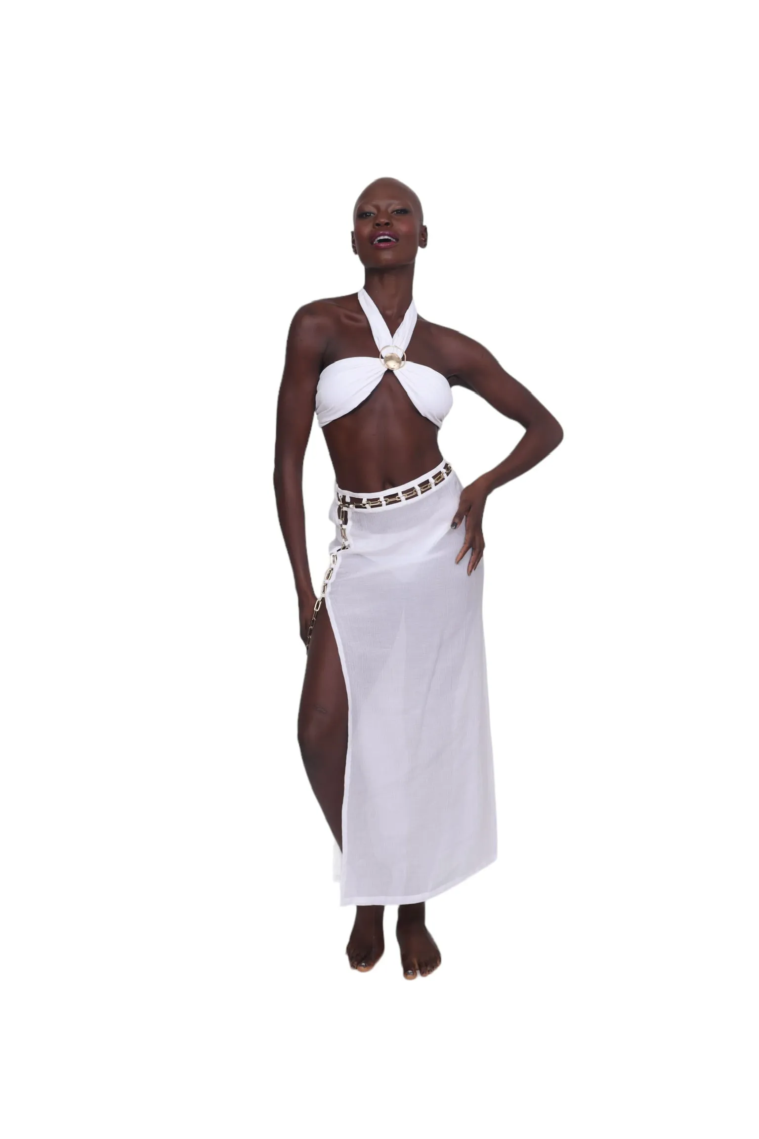 Maritza Beach Skirt - White