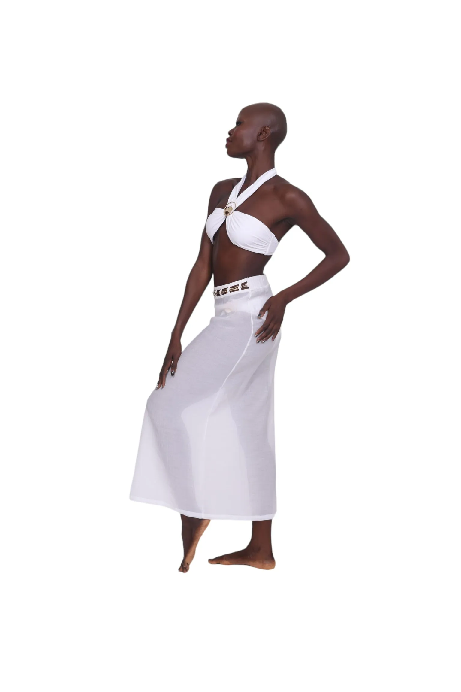 Maritza Beach Skirt - White
