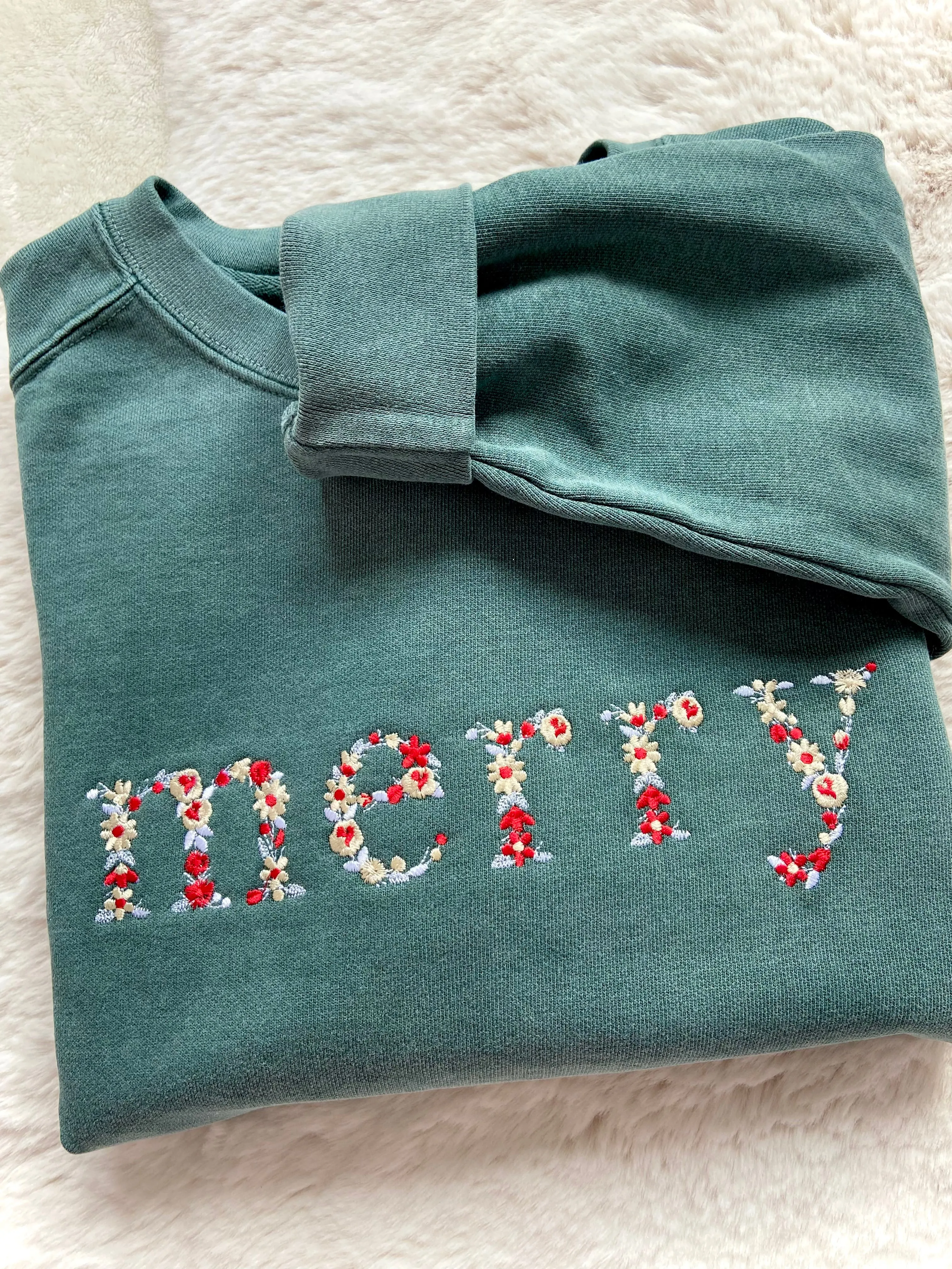 Merry Floral Embroidered Sweater