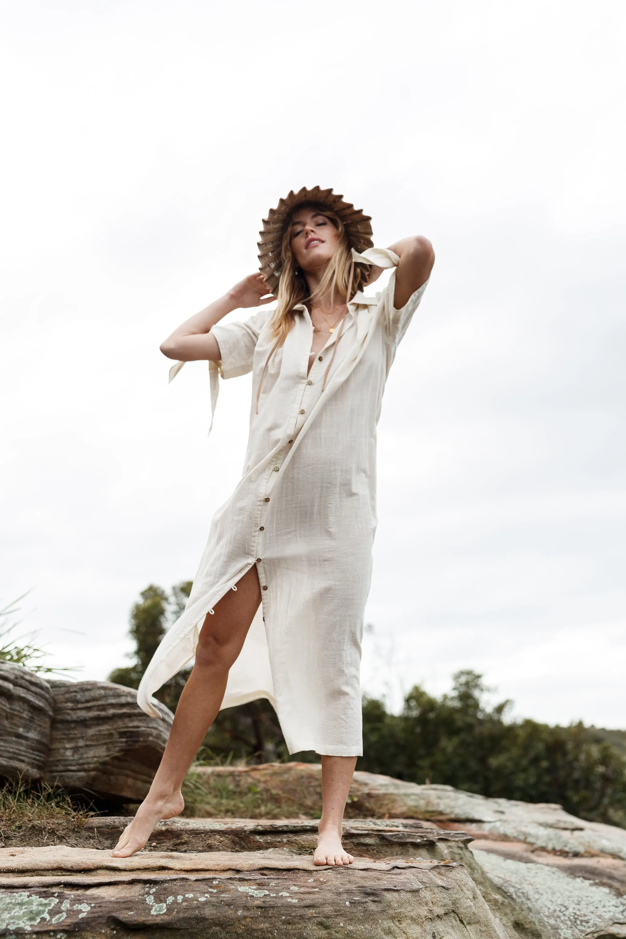 Motion dress - Fine cream