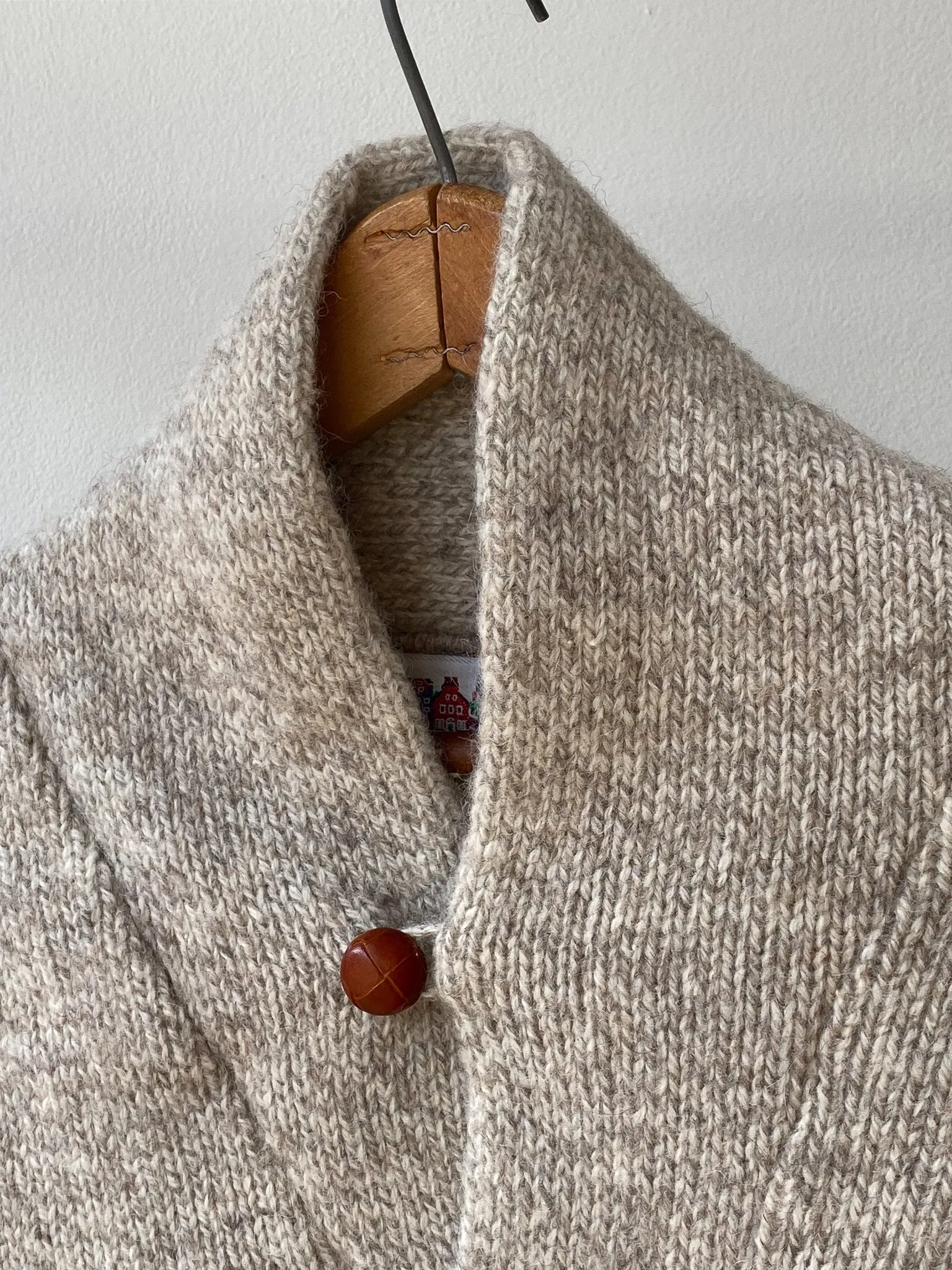 Single Button Wool Shawl Sweater—[S]
