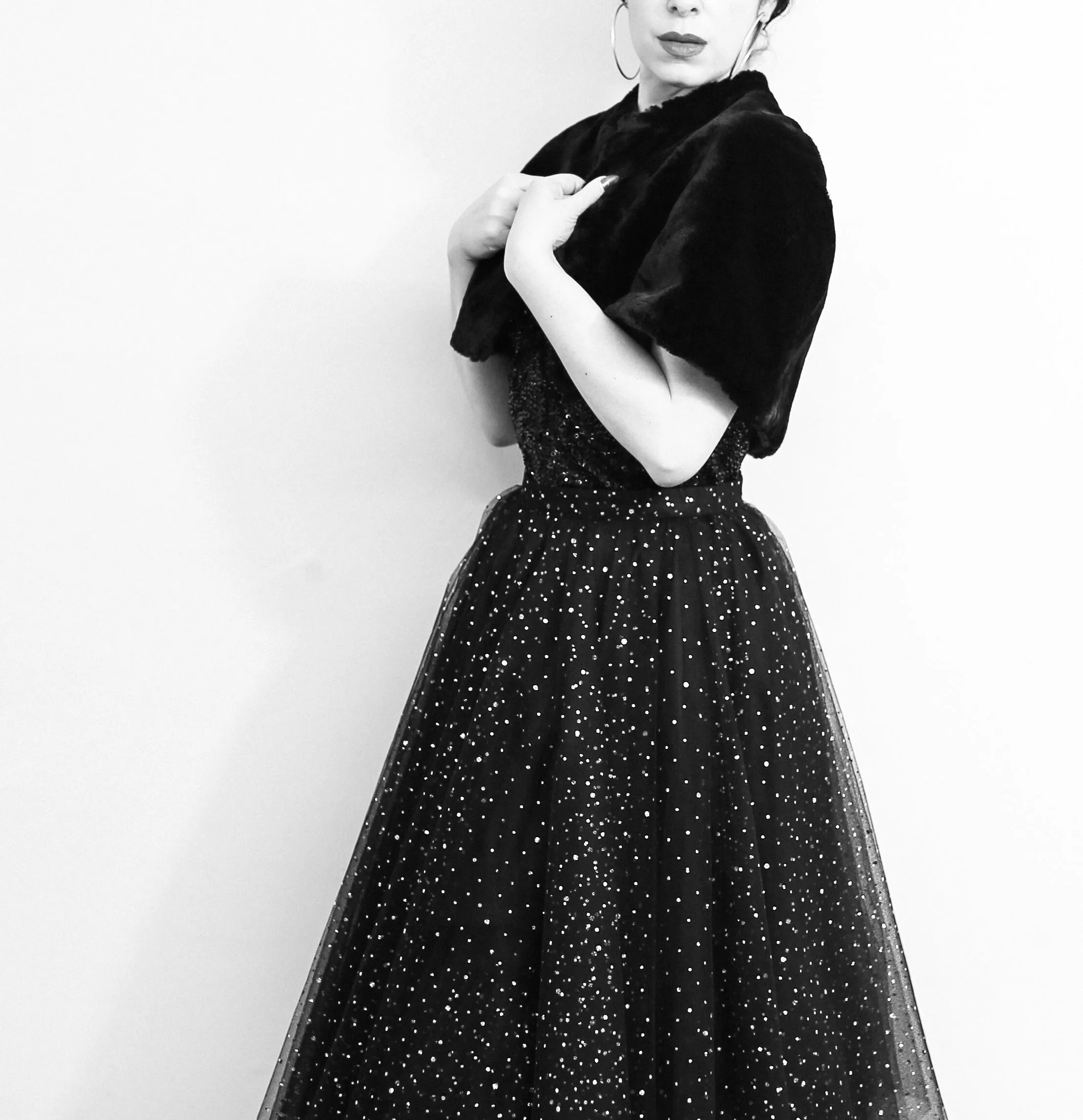 Vintage 1920s Black Thick Velvet Cropped Cape