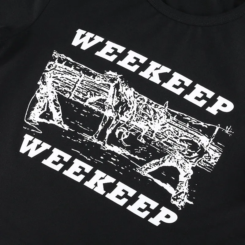 WEEKEEP letter print cami vest crop top tee women streetwear