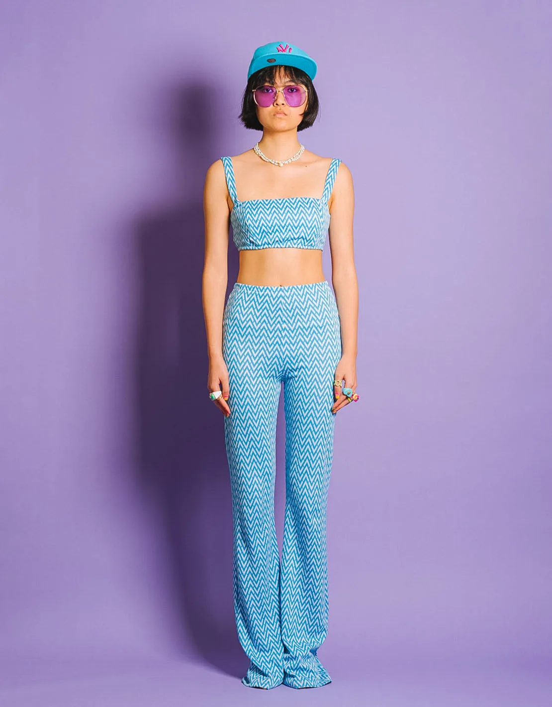 Zig zag knitted trousers