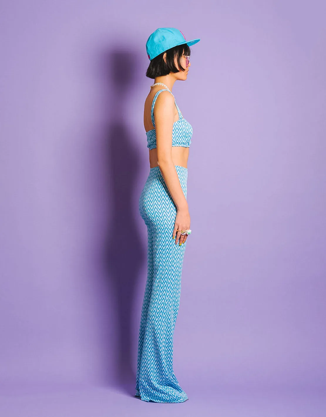 Zig zag knitted trousers
