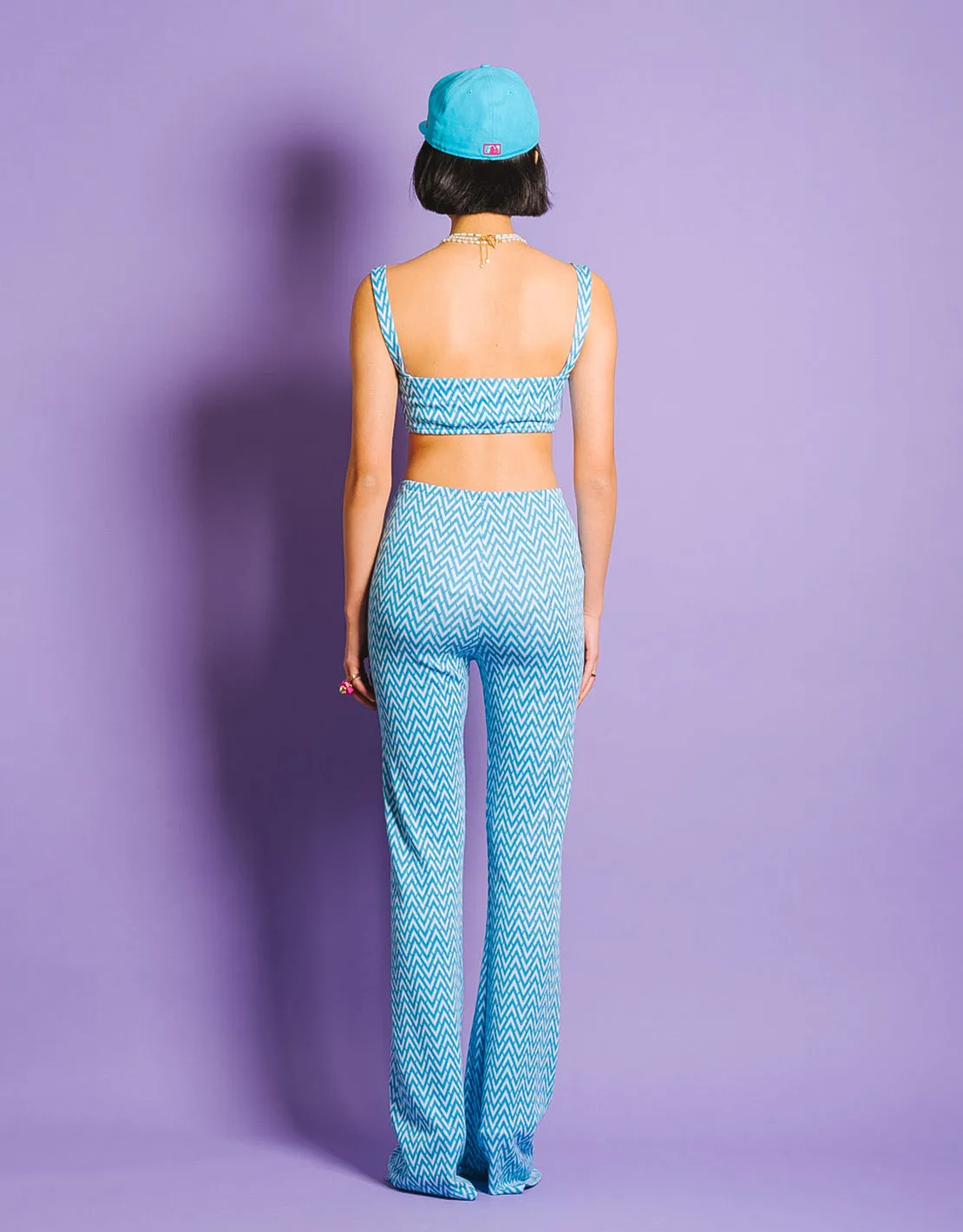 Zig zag knitted trousers
